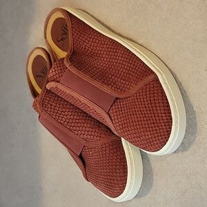 Sofft Beekon Rustic Red Leather Backless Slip-On Sneakers Slides Shoes 7 5